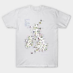 Flower map of the UK and Ireland T-Shirt